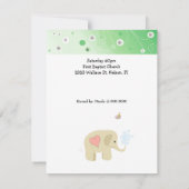 Elephants Babydusche Einladung (Rückseite)