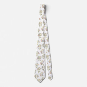 Elephants Black in White Neck Tie Krawatte