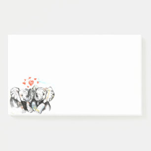 Elephants Couple Liebe Post-it Klebezettel
