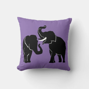Elephants Couple Throw Kissen - Custom Colors