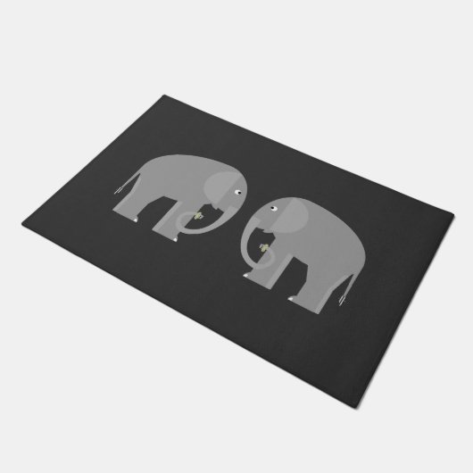 Elephants Doormat Fußmatte (Schrägansicht)