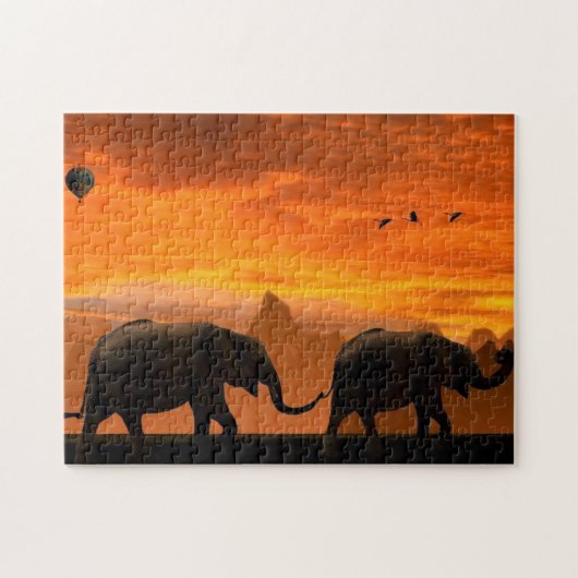 Elephants Familie Jigsaw Puzzle (Horizontal)