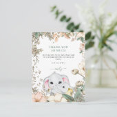 Elephants Foliage Sage Green Baby Dusche Vielen Da Postkarte (Stehend Vorderseite)