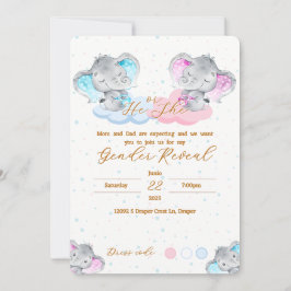 Elephant's Gender Reveal Invitation Einladung