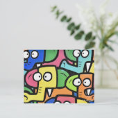 ELEPHANTS GRAFFITI Postcard Postkarte (Stehend Vorderseite)