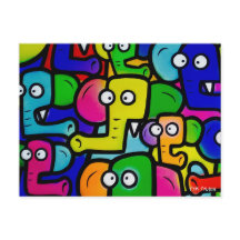 ELEPHANTS GRAFFITI Postcard Ver.2