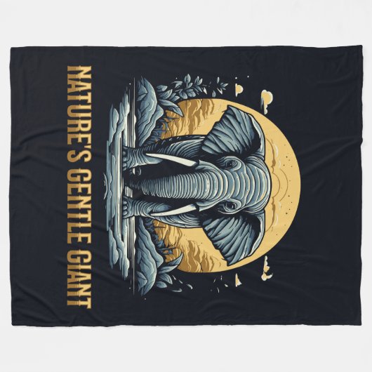 Elephants Nature's Gentle Giant Fleecedecke (Vorderseite (Horizontal))