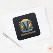 Elephants Nature's Gentle Giant Quadratischer Aufkleber (Umschlag)