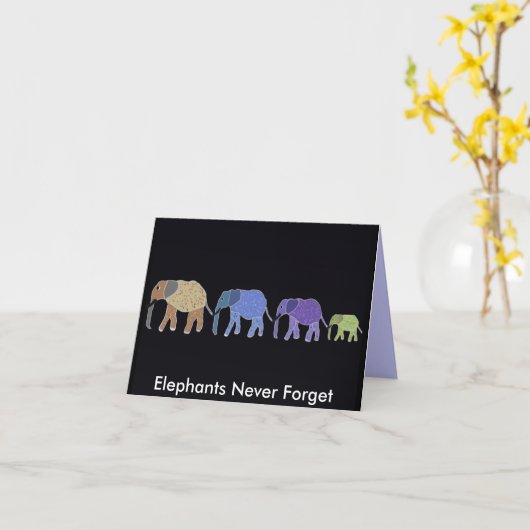 Elephants Never Forget Cards Karte (Gelbe Blume)