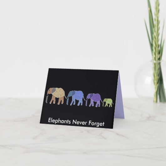 Elephants Never Forget Cards Karte (Vorderseite)