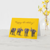 Elephants Quartett Happy Birthday Karte (Gelbe Blume)