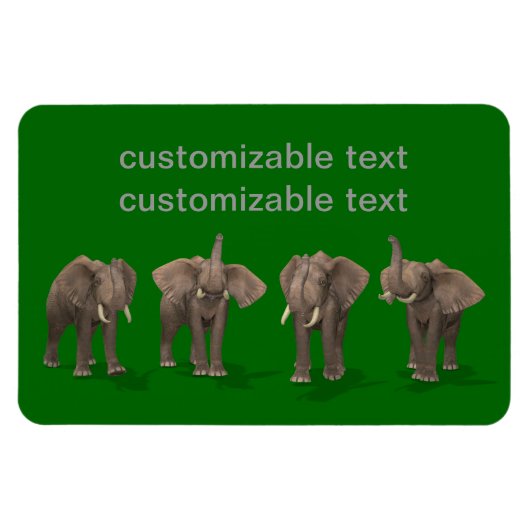 Elephants Quartett Magnet (Horizontal)