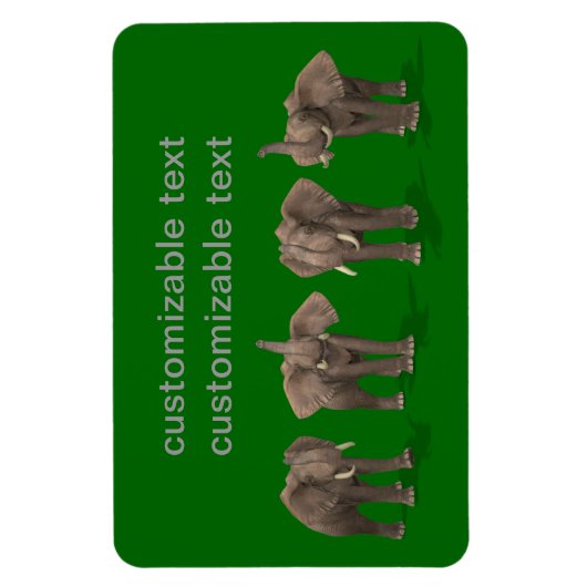 Elephants Quartett Magnet (Vertikal)