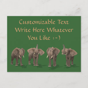 Elephants Quartett Postkarte