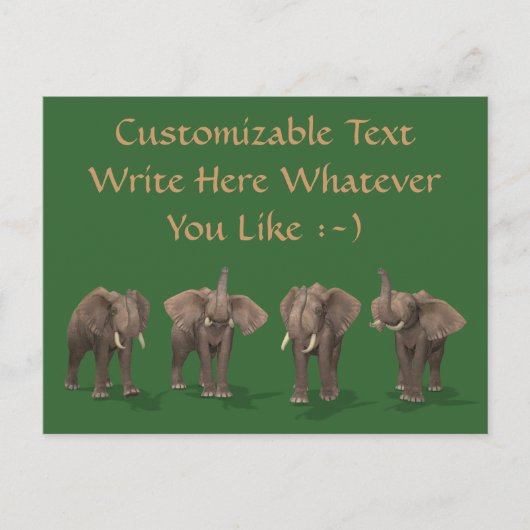 Elephants Quartett Postkarte (Vorderseite)