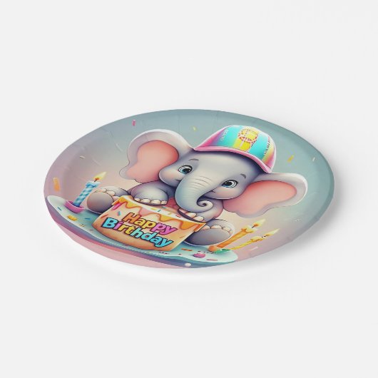 " ELEPHANTS SCHNELLFEIERSCHAFT " PAPPTELLER (Schrägansicht)