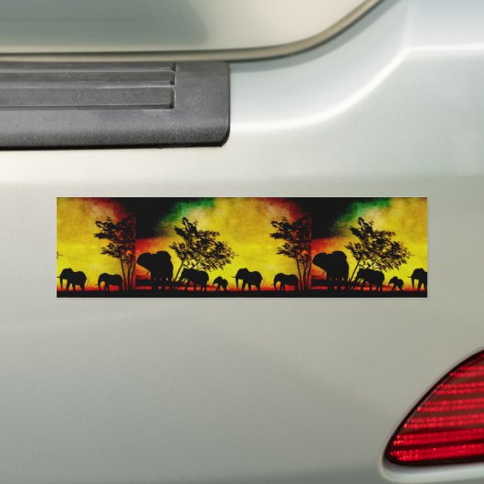 Elephants Sunset Autoaufkleber (Auf Auto)