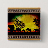 Elephants Sunset Button (Vorderseite)