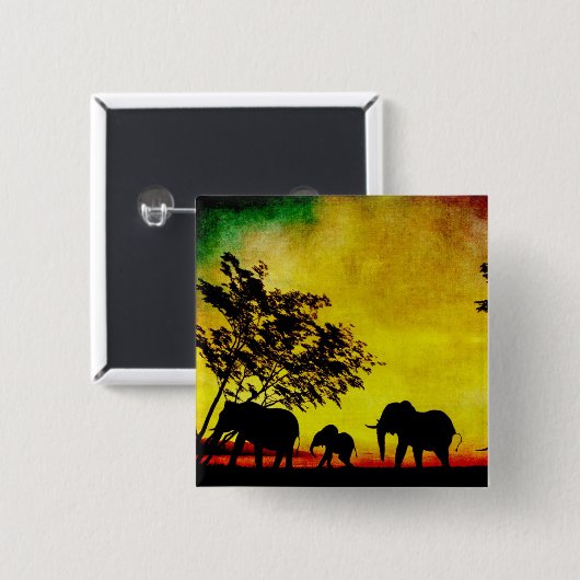 Elephants Sunset Button (Vorne & Hinten)