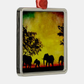 Elephants Sunset Ornament Aus Metall (Rechts)