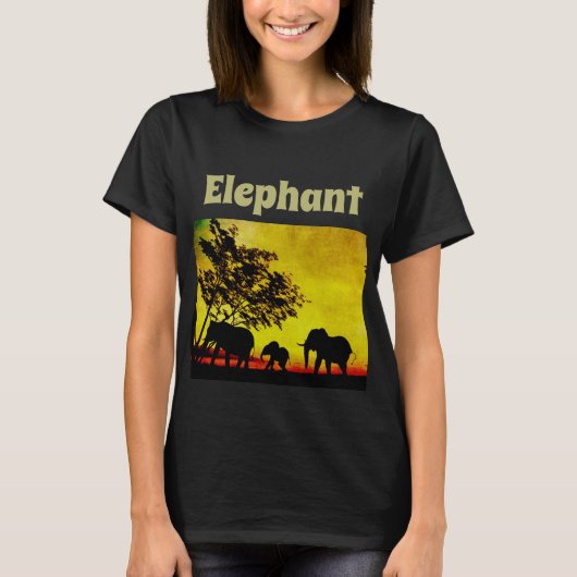 Elephants Sunset T - Shirt (Vorderseite)
