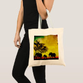 Elephants Sunset Tragetasche (Vorderseite (Produkt))