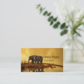 Elephants Sunset Visitenkarte (Stehend Vorderseite)