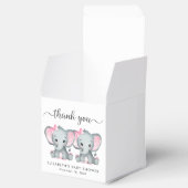 Elephants Twin Girls Babydusche Danke Geschenkschachtel (Geöffnet)