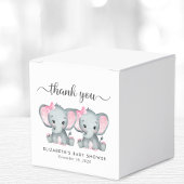 Elephants Twin Girls Babydusche Danke Geschenkschachtel