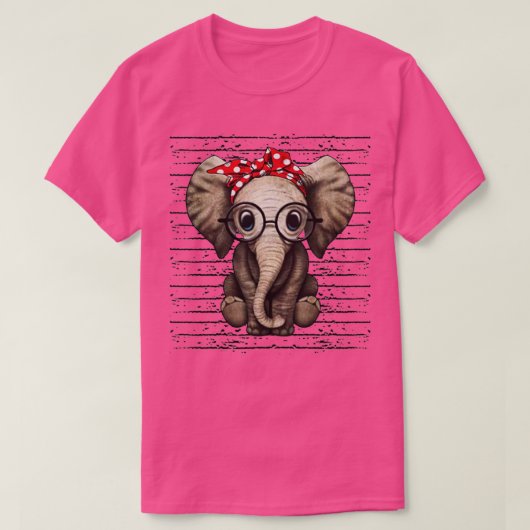 Elephants with bandana headband and glasses T-Shirt (Design vorne)
