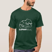 ElephantVoices weißes Logo-T-Shirt (tiefer Wald) T-Shirt (Vorderseite)