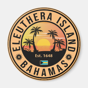 Eleuthera Insel Bahamas Retro-Sonnenuntergang-Souv Magnet
