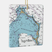 Eleuthera Island Bahamas Chart Keramikornament (Rechts)