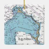 Eleuthera Island Bahamas Chart Keramikornament (Rückseite)