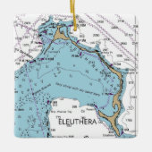 Eleuthera Island Bahamas Chart Keramikornament (Vorderseite)