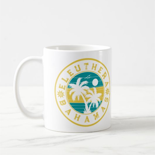 Eleuthera Island Bahamas Palm Tree Souvenirs Kaffeetasse (Links)