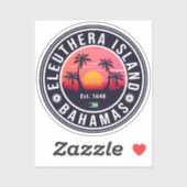 Eleuthera Island Bahamas Retro Sunset Souvenirs Aufkleber (Blatt)