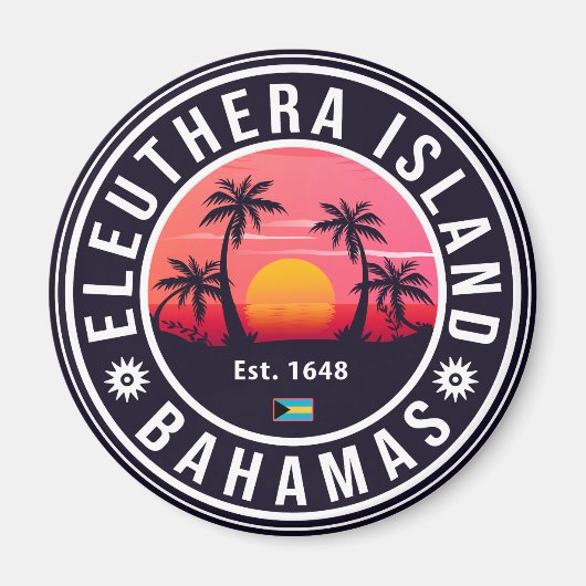 Eleuthera Island Bahamas Vintag Souvenirs 60er Magnet (Vorne)