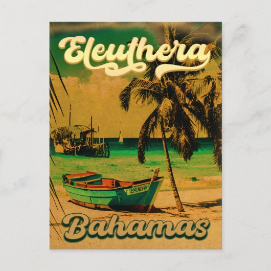 Eleuthera Island Bahamas Vintag Souvenirs 60er Postkarte (Vorderseite)