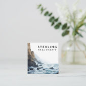 Elevantes Küstenmeer Real Anwesen Quadratische Visitenkarte (Stehend Vorderseite)