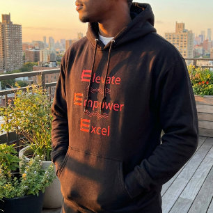 Elevate Empower Excel – Kühnes rotes Empowerment Hoodie