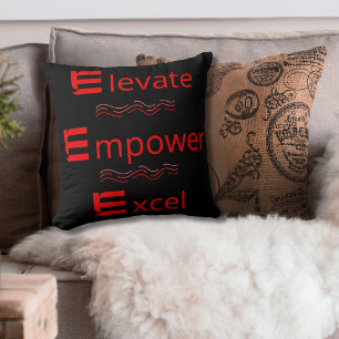 Elevate Empower Excel  Motivationskissen Rot & Sch Kissen