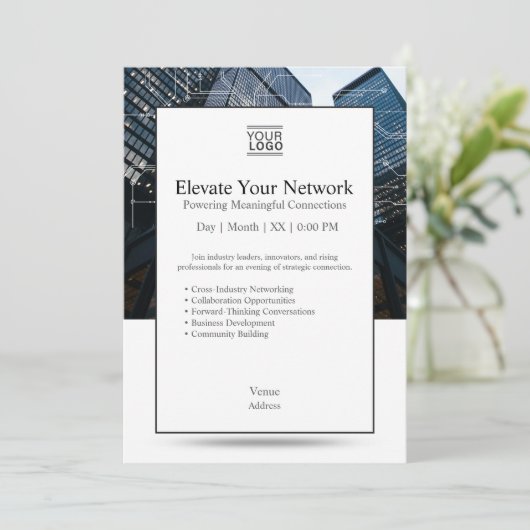 Elevate Your Network Invition Template Einladung (Stehend Vorderseite)