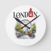 Elevate Your Space with London's Iconic Big Ben Runde Wanduhr (Vorderseite)