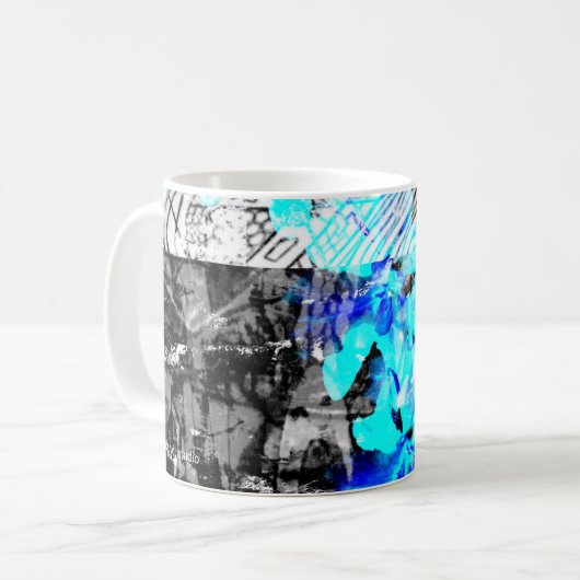 "Elevated Focus" coffee mug abstract art by Duvall Kaffeetasse (Vorderseite Links)