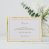 Elevated Ivory Gold Wedding Formal Reception Begleitkarte (Stehend Vorderseite)