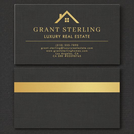 Elevated Real Estate Agent Black Gold  Visitenkarte