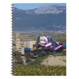 Elevated town view and Hotel Marques de Riscal Notizblock