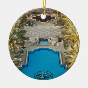 Elevated view Herods Palace Hotel swimming pool Keramikornament