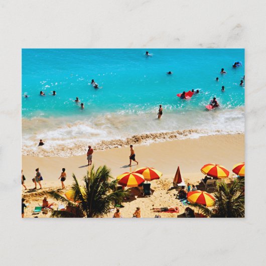 Elevated View Of Waikiki Beach Scene, Honolulu Postkarte (Vorderseite)